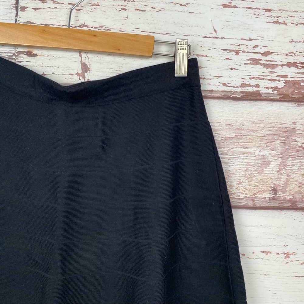 Max Studio Versatile Black Ribbed Circle Skirt - image 5